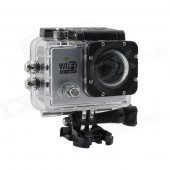 12.0 MP 2" LCD 2/3 CMOS 1080P Full HD Wi-Fi Outdoor Sports Digital Video Camera - Silver