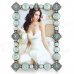 4377ABB European Style Fantastic Classic Rhinestone-studded Zinc Alloy Photo Frame - Brass + Blue