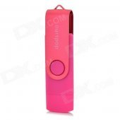 Ourspop SJ20 Rotary USB 2.0 Flash Disk w/ Micro USB - Purple + Pink (32GB)