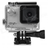 S30W Water Resistant 1.5" CCD 1080P HD 150' Wide-Angle Sports Camcorder w/ Wi-Fi - Silver + Black