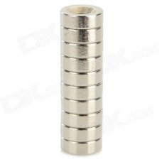 8X3-3 Round Hole NdFeB Magnet - Silver (10 PCS)