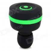 ZY ZY-S8 Mini Bluetooth V3.0 1-to-2 In-Ear Earphone w/ Microphone - Black + Green