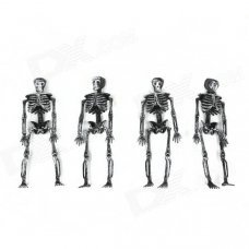 Halloween Plastic Skeleton Frame Hanging Decoration - Silver Black (4 PCS) Halloween Plastic Skeleton Frame Hanging Decoration - Silver Black (4 PCS)