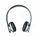 Foldable On-ear Wireless Stereo Bluetooth Headphones w/ MP3, FM & TF Card Reader - White + Silver
