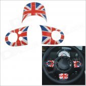 Carking DIY ABS Steering Wheel Covers Stickers for BMW Mini Cooper - Red + Blue + Multi-Color
