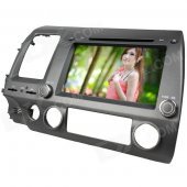 LsqSTAR 8" Touch Screen 2-DIN Car DVD Player w/ GPS AM FM RDS IPOD 6CDC SWC AUX for Honda Civic Left