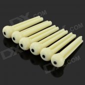 Universal Plastic Acoustic Guitar Bridge Pins Set - Beige (6 PCS)