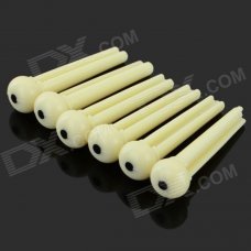 Universal Plastic Acoustic Guitar Bridge Pins Set - Beige (6 PCS)