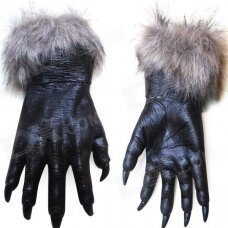 Halloween Costume Fancy Ball Props Horrible Furry Wolf Hands Style Gloves - Black (Pair) Halloween Costume Fancy Ball Props Horrible Furry Wolf Hands Style Gloves - Black (Pair)