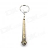 Creative Microphone Shaped Zinc Alloy Keychain - Bronze + Silver