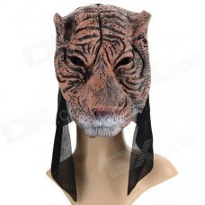 Funny Tiger Style Plastic Face Mask for Halloween / Cosplay - Black + Coffee