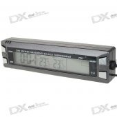 3.8" LCD Digital Clock with In/Outside Thermometer + Voltage Measuring Bar for Vehicles