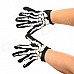 Halloween's Makeup Ghost Hand Gloves - Black + White (Pair)