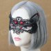 Halloween Costume Makeup Women's Lace Fox Princess Mask - Black (2pcs)