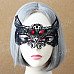 Halloween Costume Makeup Women's Lace Fox Princess Mask - Black (2pcs)