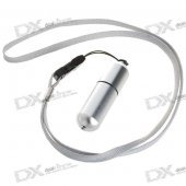 Aluminum Pill Shaped USB 2.0 Flash/Jump Drive with Neck Strap - Silver (4GB)
