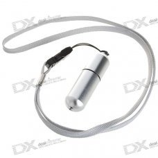 Aluminum Pill Shaped USB 2.0 Flash/Jump Drive with Neck Strap - Silver (4GB)
