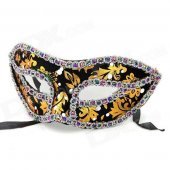 Halloween Costume Makeup Ball Masquerade Mask - Black + Golden