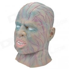Halloween Party Cosplay Blood Vessels Bulging Freak Style Mask - Beige + Blue