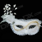 Women's Christmas Europe and America Princess Style Face Mask - White + Golden