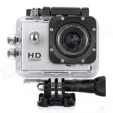 S50W 1080P 1.5" LTPS Wide Angle 12MP Wi-Fi HD Waterproof Sport Camera Camcorder - Silver + Black