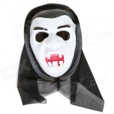 Halloween Cosplay Vampire Style Face Mask - White + Black Halloween Cosplay Vampire Style Face Mask - White + Black