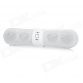 GM-007 Portable Bluetooth v3.0 Bass Speaker w/ TF, Microphone - White