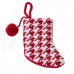 Patterned Cute Wool Christmas Sock - Red + White Patterned Cute Wool Christmas Sock - Red + White