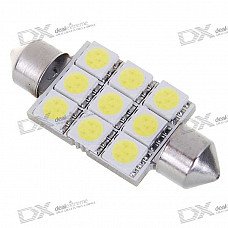 1136 1W 126-Lumen 9x5050 SMD LED Car Festoon White Light Bulb (DC 12~24V)