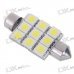 1136 1W 126-Lumen 9x5050 SMD LED Car Festoon White Light Bulb (DC 12~24V)