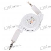 Retractable 3.5mm M-M Audio Cable - White (70cm-Length)