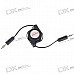 Retractable 3.5mm M-M Audio Cable - Black (70CM-Length) Retractable 3.5mm M-M Audio Cable - Black (70CM-Length)
