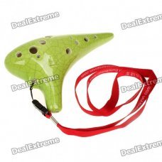 12-Hole Alto C Ceramic Ocarina with Gift Box - Random Color (C-Key)