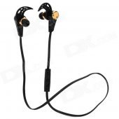 HV805 Sports Wireless Bluetooth V4.0 In-ear Earphone w/ Microphone - Black + Golden