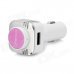 CRERCO C100 Bluetooth Headset / Air Purifier w/ Car charger, Smart Power On/Off - White + Pink