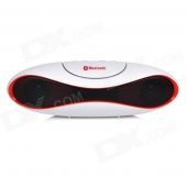 GL-2 Portable Rugby Shaped Wireless Bluetooth V2.1 Speaker w/ FM / TF Card Slot - White + Black