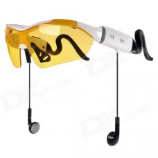 Touch Control Bluetooth V2.1 Sunglasses Goggles w/ Brightness Enhancement / Polarized Lenses - White Touch Control Bluetooth V2.1 Sunglasses Goggles w/ Brightness Enhancement / Polarized Lenses - White