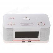 A8 Portable Rechargeable Cell Phone Handsfree Bluetooth Speaker Docking w/ NFC - White