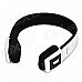Portable Bluetooth V3.0 Wireless Headband Headphone - Black + White Portable Bluetooth V3.0 Wireless Headband Headphone - Black + White