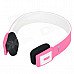 Portable Bluetooth V3.0 Wireless Headband Headphone - Pink + Black Portable Bluetooth V3.0 Wireless Headband Headphone - Pink + Black