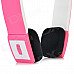 Portable Bluetooth V3.0 Wireless Headband Headphone - Pink + Black Portable Bluetooth V3.0 Wireless Headband Headphone - Pink + Black