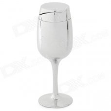 Creative Red Wine Glass Shape Plastic Butane Gas Lighter - Silver