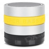 Portable 3W Bluetooth V3.0 Speaker w/ Microphone / FM / TF / Mini USB - Black + Yellow