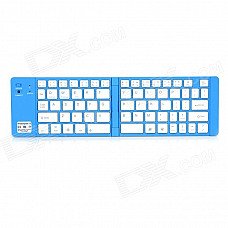 GK228 Universal Folding Bluetooth V3.0 66-Key Keyboard w/ Holder - Blue + Silver GK228 Universal Folding Bluetooth V3.0 66-Key Keyboard w/ Holder - Blue + Silver