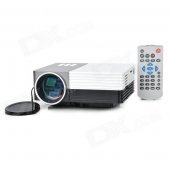 GM50 1080p HD Home Theater LED Projector w/ SD / HDMI / VGA / AV / USB - White + Silver Grey