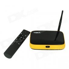 VIGICA V3 Quad-Core Android 4.4.2 Google TV Player w/ RAM 2GB, ROM 8GB, Wi-Fi, TF - Black + Yellow VIGICA V3 Quad-Core Android 4.4.2 Google TV Player w/ RAM 2GB, ROM 8GB, Wi-Fi, TF - Black + Yellow