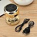 Mini Cylinder Shaped Bluetooth V2.0 Speaker w/ FM / TF / Mini USB / USB - Champagne + Black Mini Cylinder Shaped Bluetooth V2.0 Speaker w/ FM / TF / Mini USB / USB - Champagne + Black