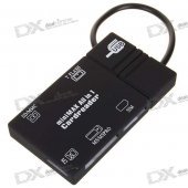 All-in-One USB 2.0 SIM/TF/SD/MS/M2 SDHC Card Reader - Black (Max. 16GB)