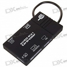 All-in-One USB 2.0 SIM/TF/SD/MS/M2 SDHC Card Reader - Black (Max. 16GB) All-in-One USB 2.0 SIM/TF/SD/MS/M2 SDHC Card Reader - Black (Max. 16GB)