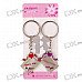 Happy Man/Happy Woman Zinc Alloy Lovers Keychains (2-Piece Set)